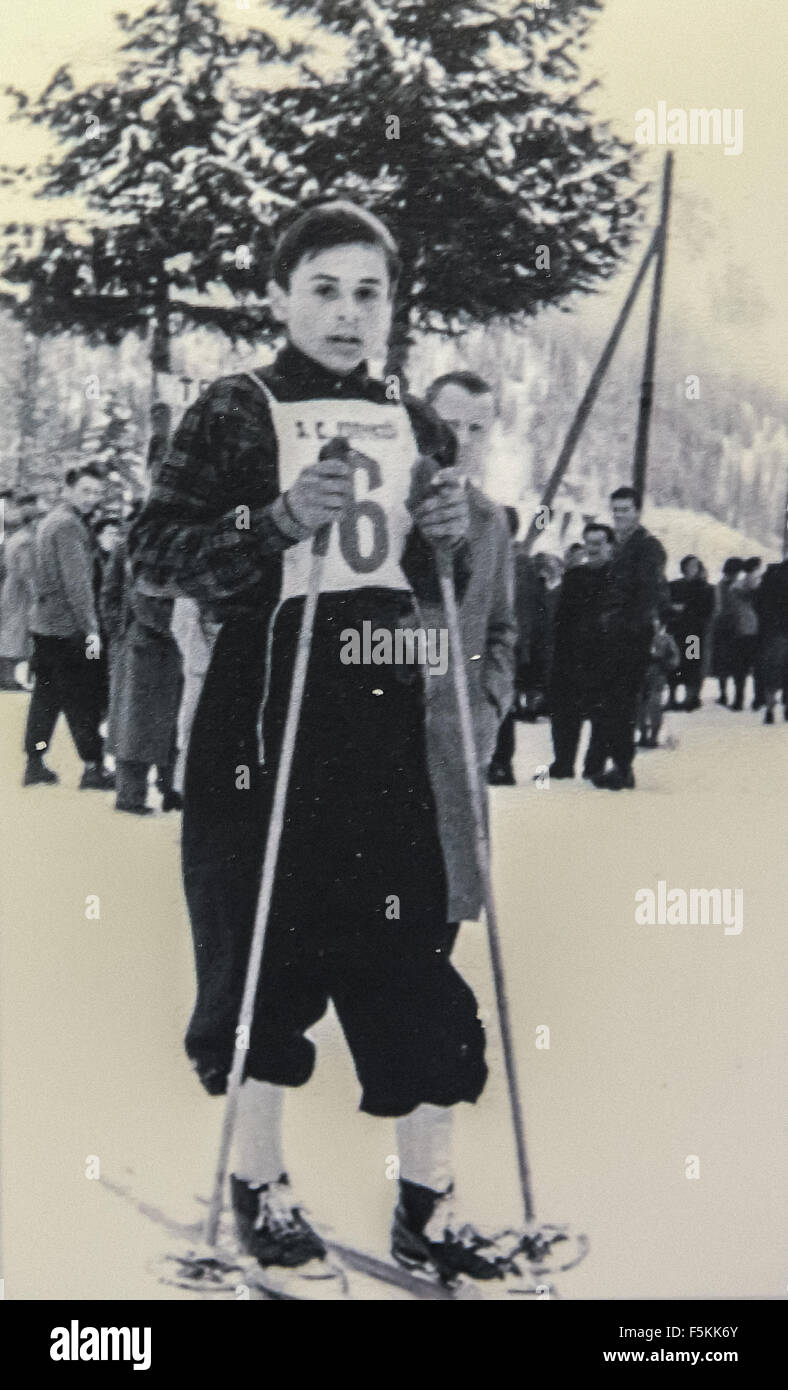 Italien Piemont Val Formazza. Formazza Ski Club Museum Olympischen Mario Bacher Young Stockfoto