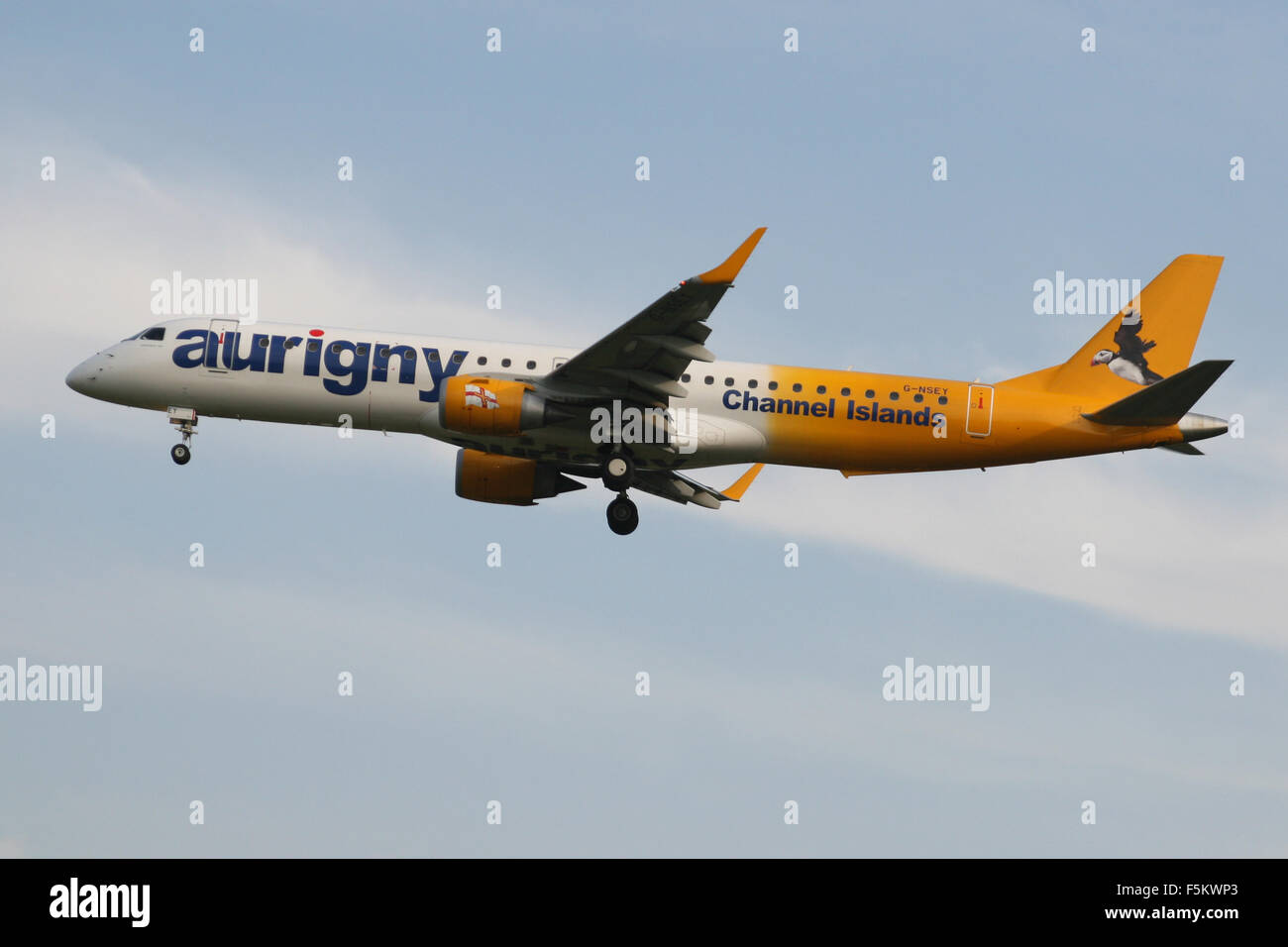 AURIGNY GUERNSEY EMBRAER 195 Stockfoto