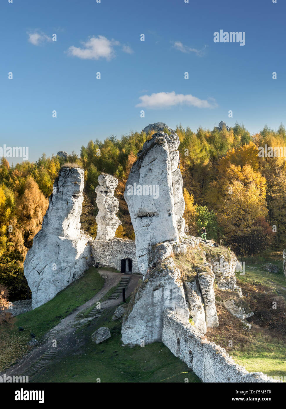 Lime Ausreißer Felsformation eine von vielen, die in der Krakau-Czestochowa-Upland, auch bekannt als Polnisch Jurasic Highland finden Stockfoto