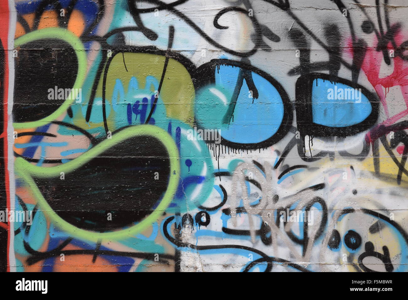 Wilde Graffiti. Stockfoto