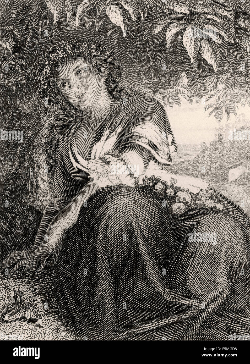 Philine, Szene aus Wilhelm Meisters Lehre, ein Roman von Johann Wolfgang von Goethe, Stockfoto