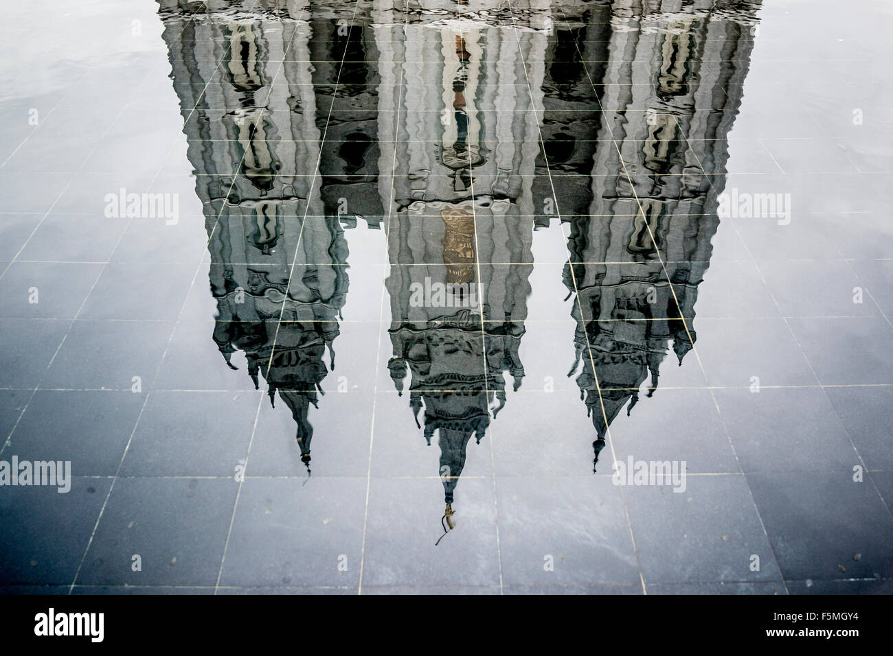 Reflexion der HLT-Kirche, Salt Lake City, Utah, Vereinigte Staaten von Amerika Stockfoto