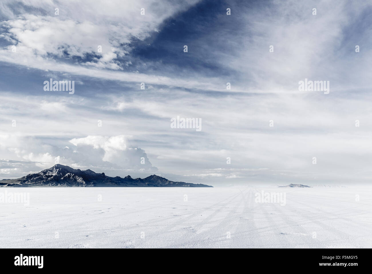 Bonneville Salt Flats, Utah, Vereinigte Staaten von Amerika Stockfoto