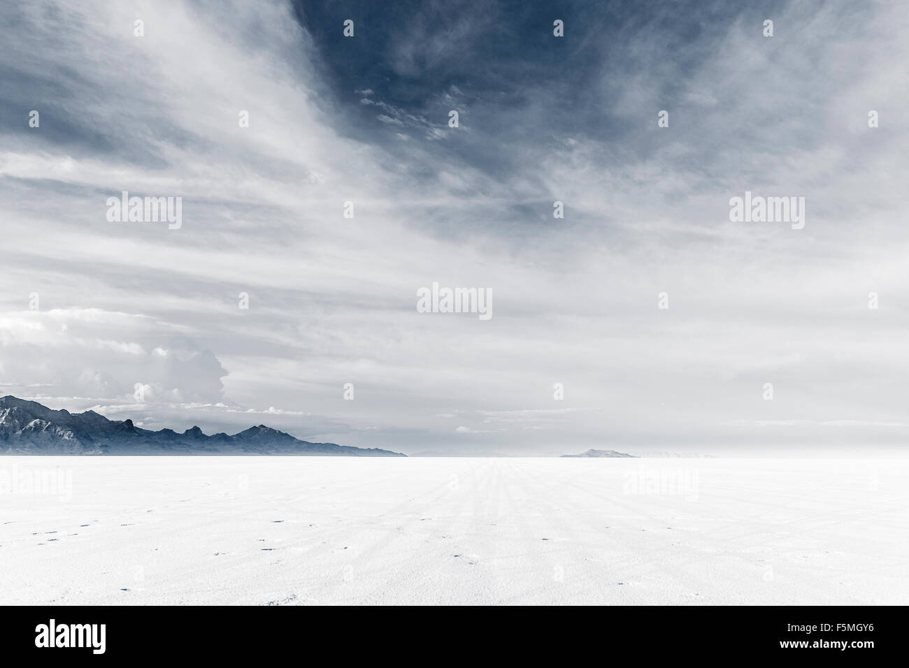 Bonneville Salt Flats, Utah, Vereinigte Staaten von Amerika Stockfoto