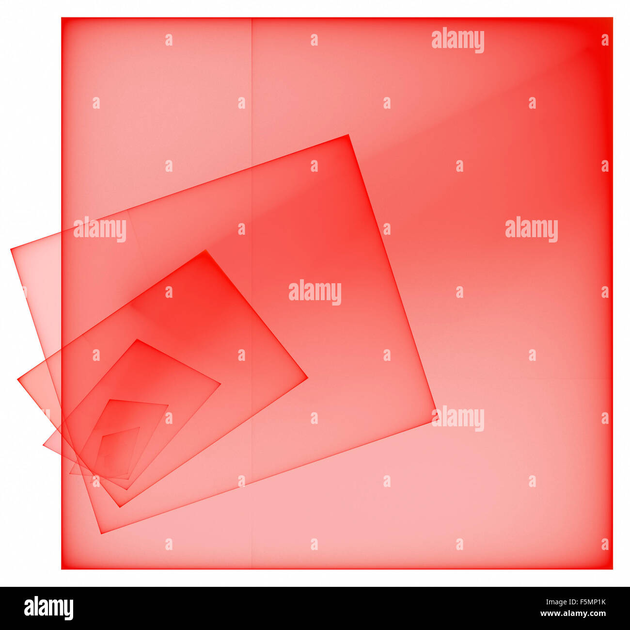 Abstrakt rot transluzent Quadrate isoliert auf weiss Stockfoto