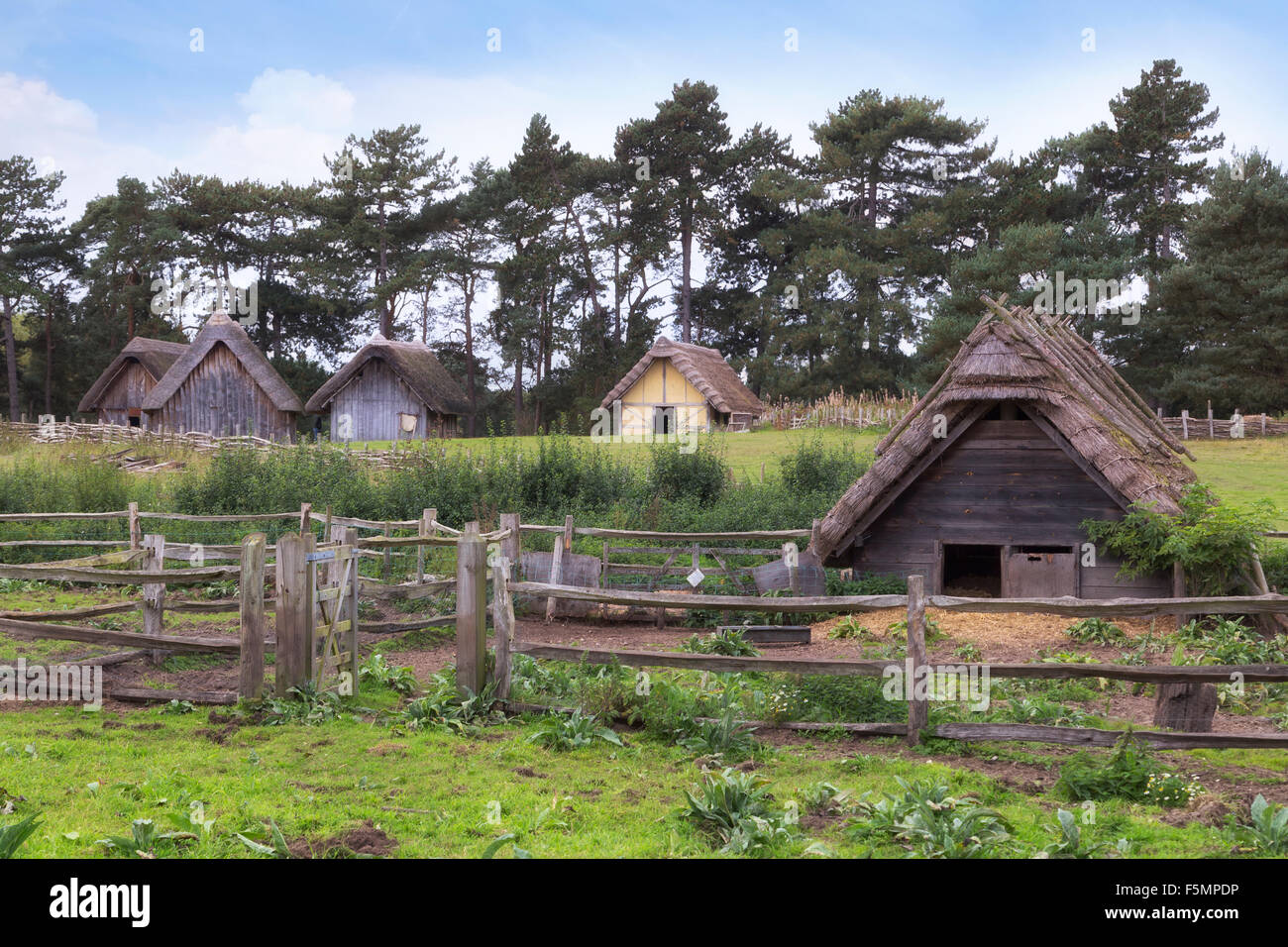 Anglo-Saxon Village, West Stow, Suffolk, England, Vereinigtes Königreich Stockfoto