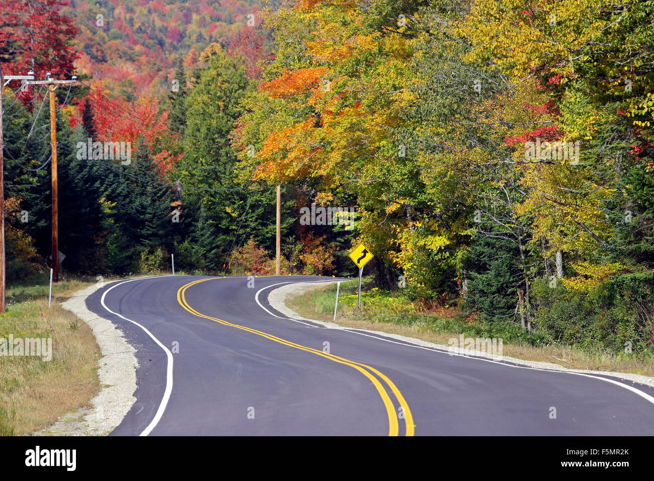 Herbst Laub Androscoggin River Coos County New Hampshire New England USA Stockfoto