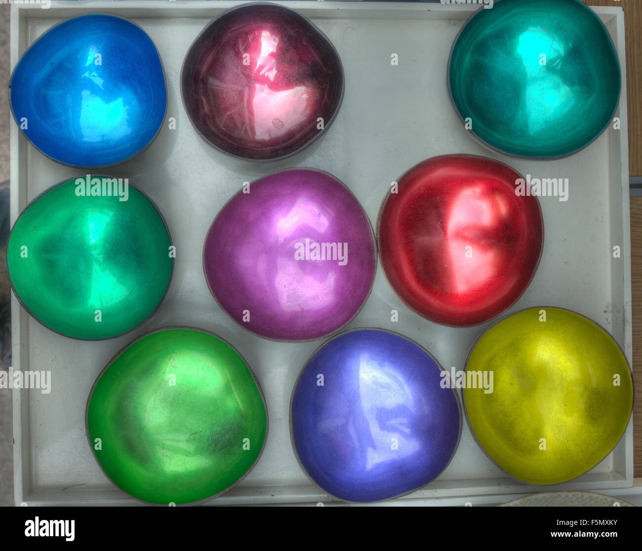 bunte Schüsseln, Farbe, Stockfoto
