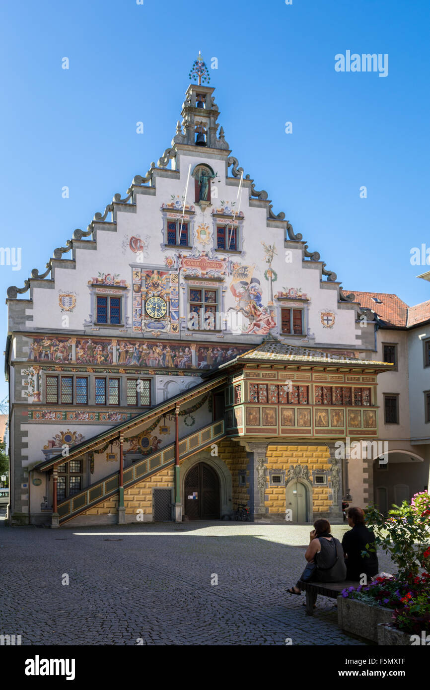 Das Rathaus von der kleinen Stadt Lindau Bayern in Deutschland. Stockfoto