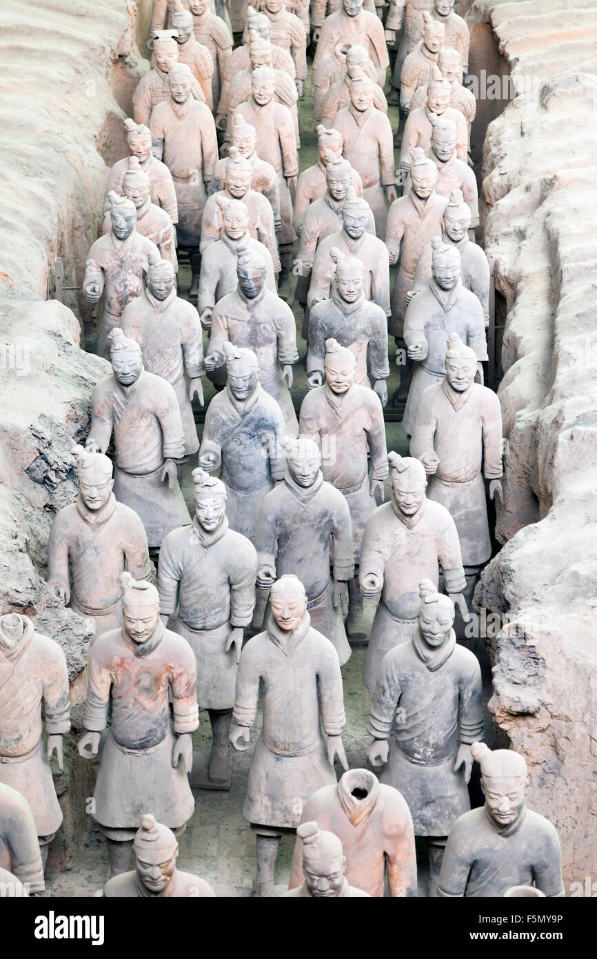 Terrakotta-Krieger in Xian, China Stockfoto