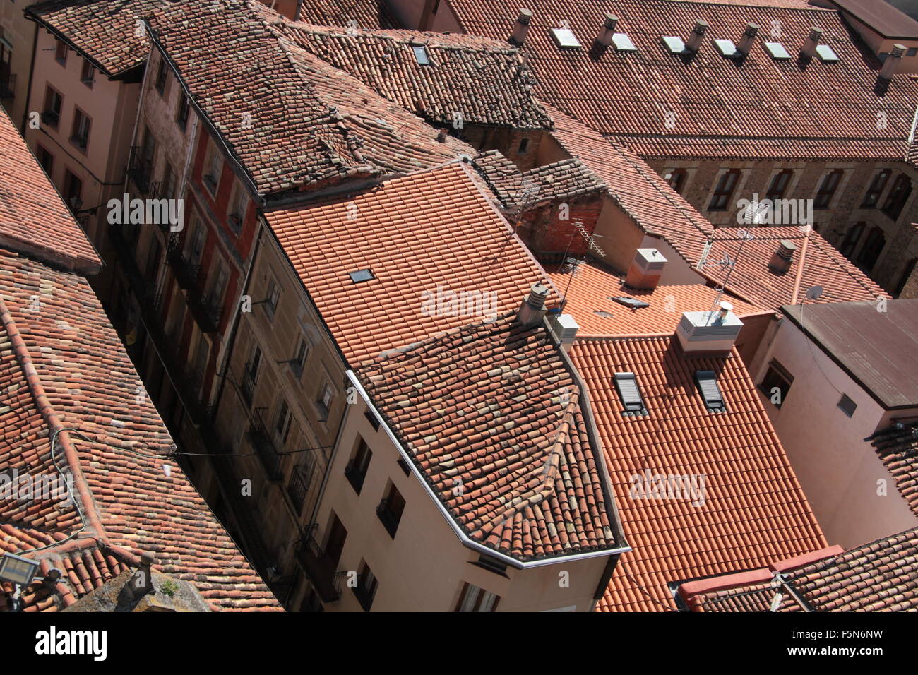 Dächern Santo Domingo de Calzada, La Rioja, Spanien Stockfoto