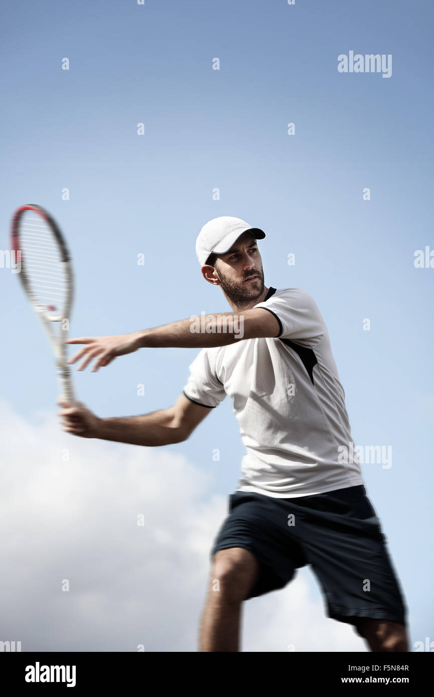 Tennisspieler in Aktion Stockfoto