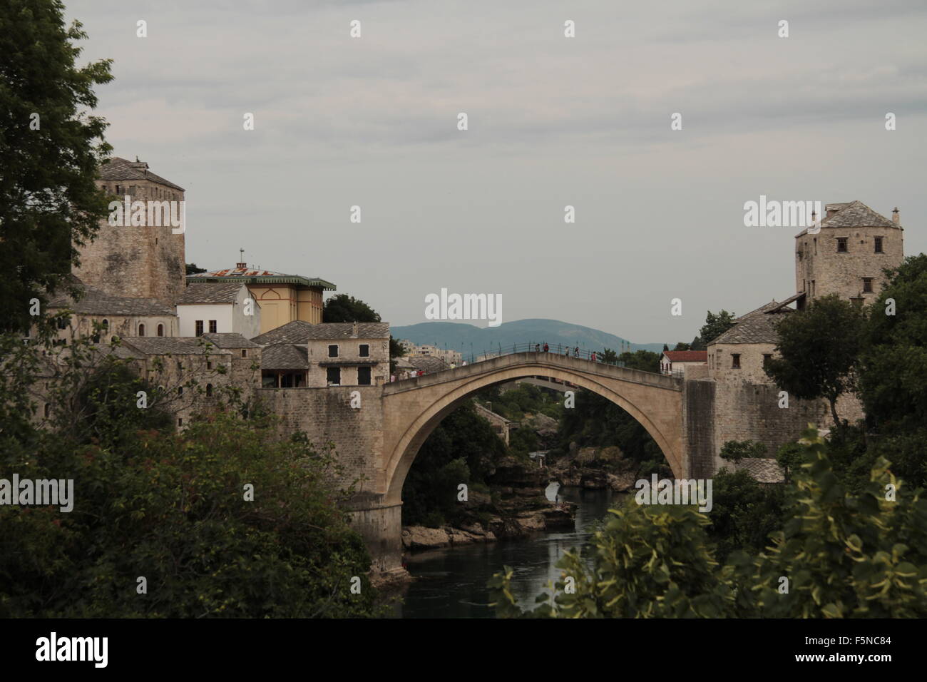 Die meisten Neretva Fluss Stari Mostar Bosnien Stockfoto