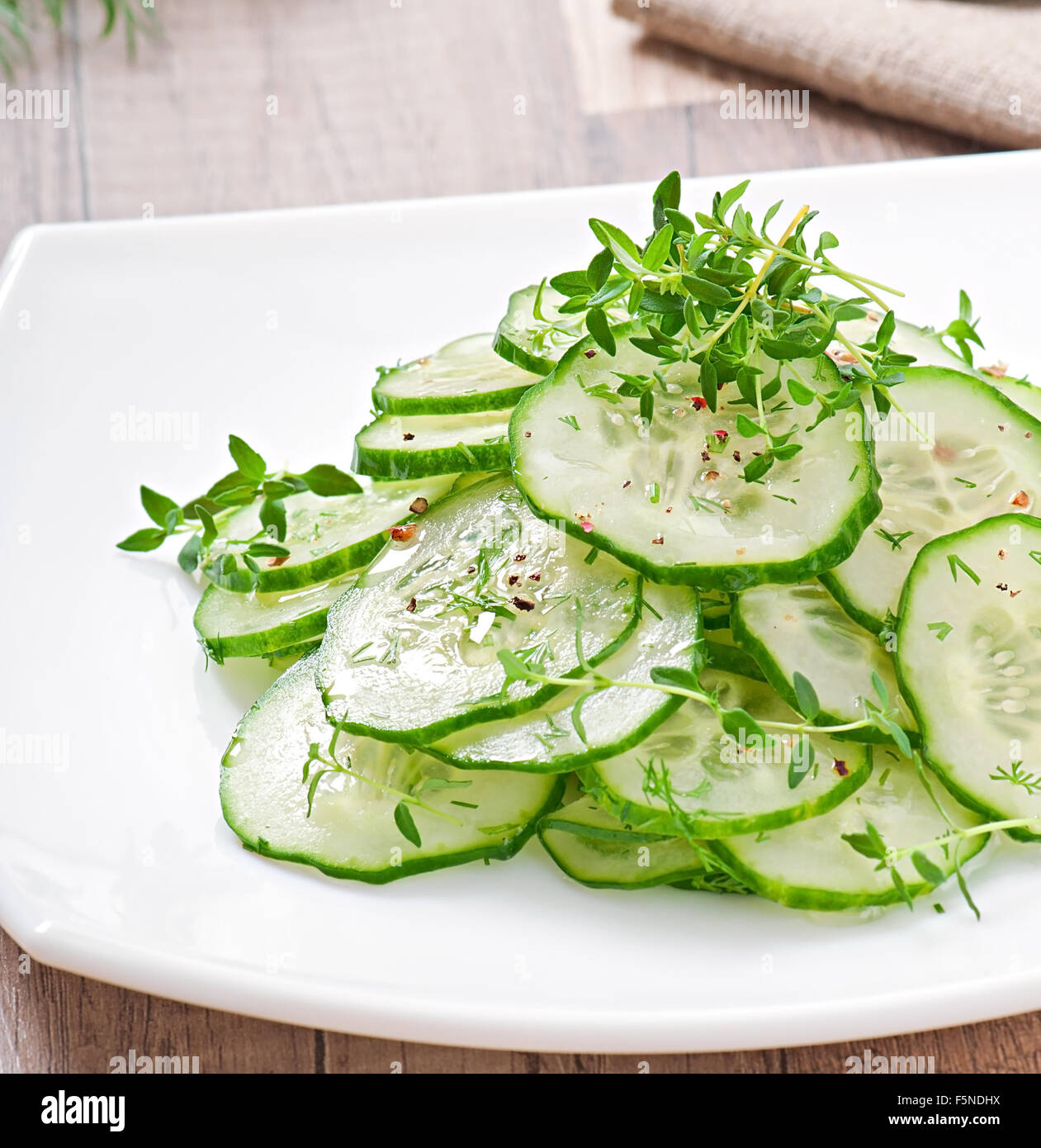 Gurkensalat Stockfoto