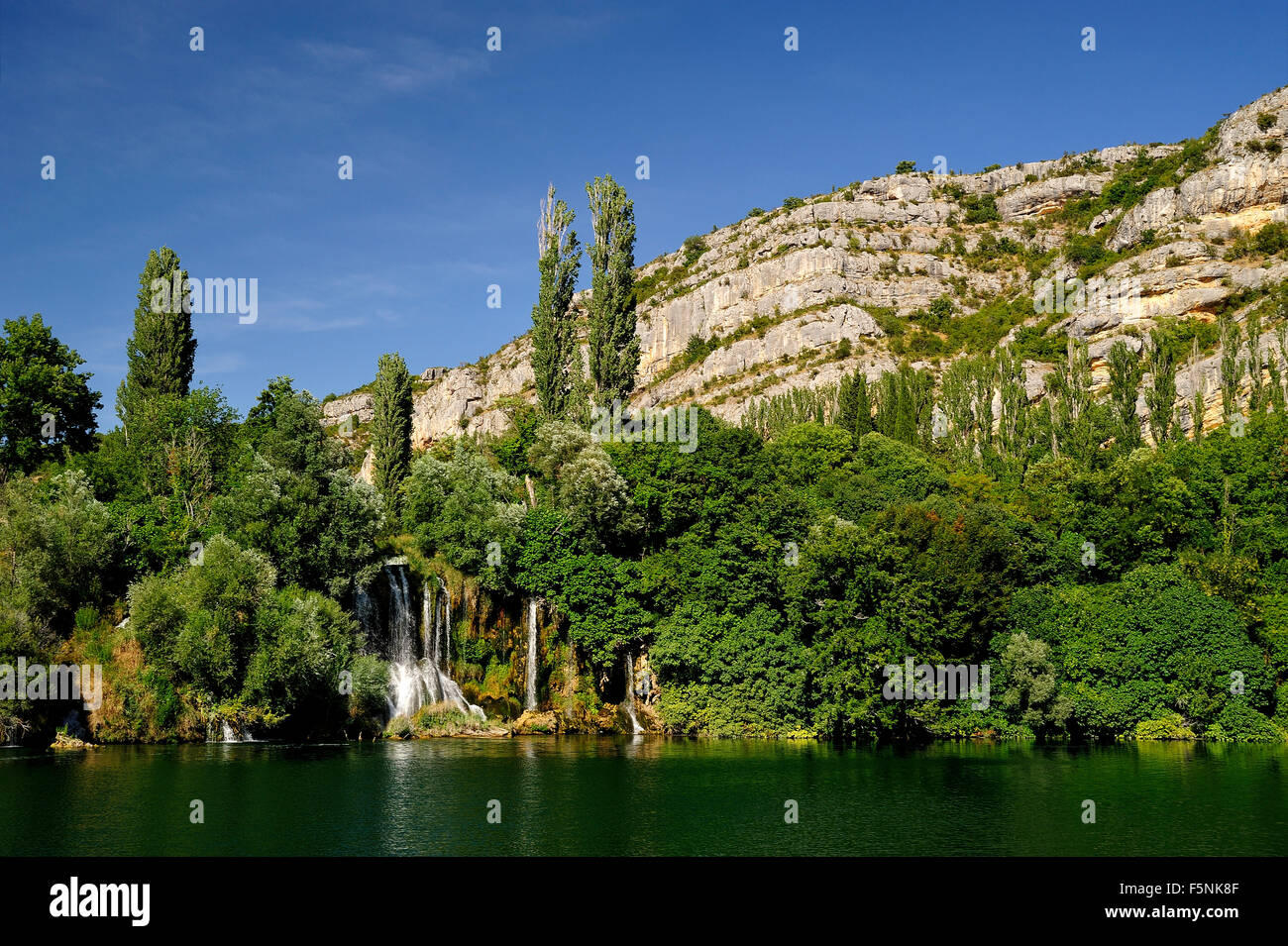 Roški Slap, Wasserfall, Nationalpark Krka, Region Sibenik-Knin, Dalmatien, Kroatien Stockfoto