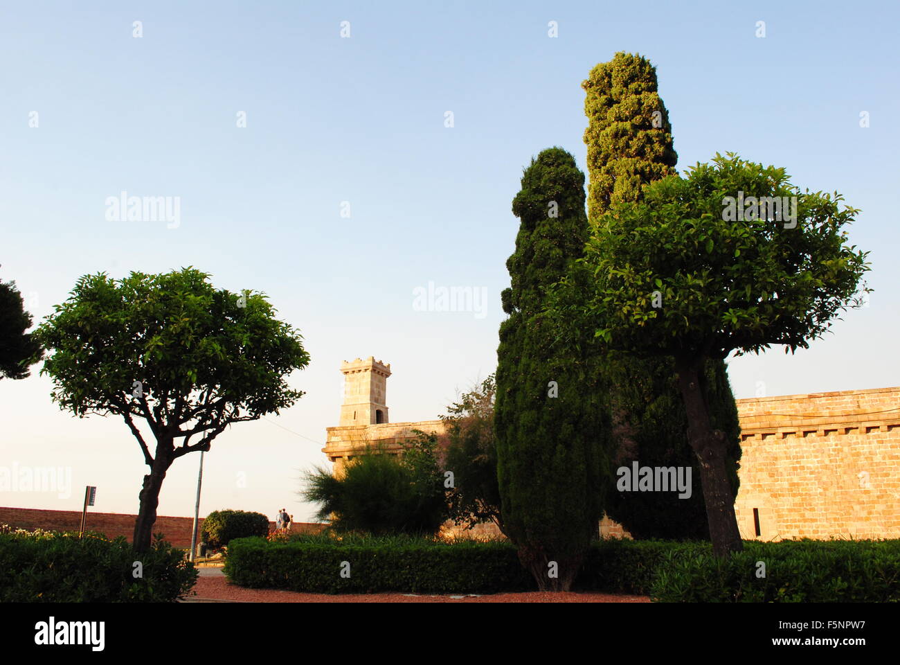 Montjuic Schloss, Barcelona, Spanien Stockfoto