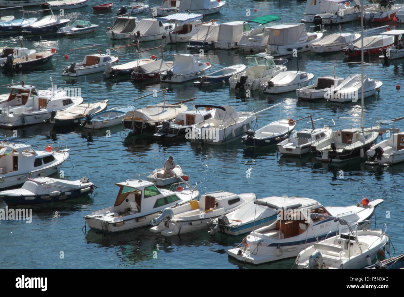 Hafen Sie mit Booten Altstadt Dubrovnik Stockfoto