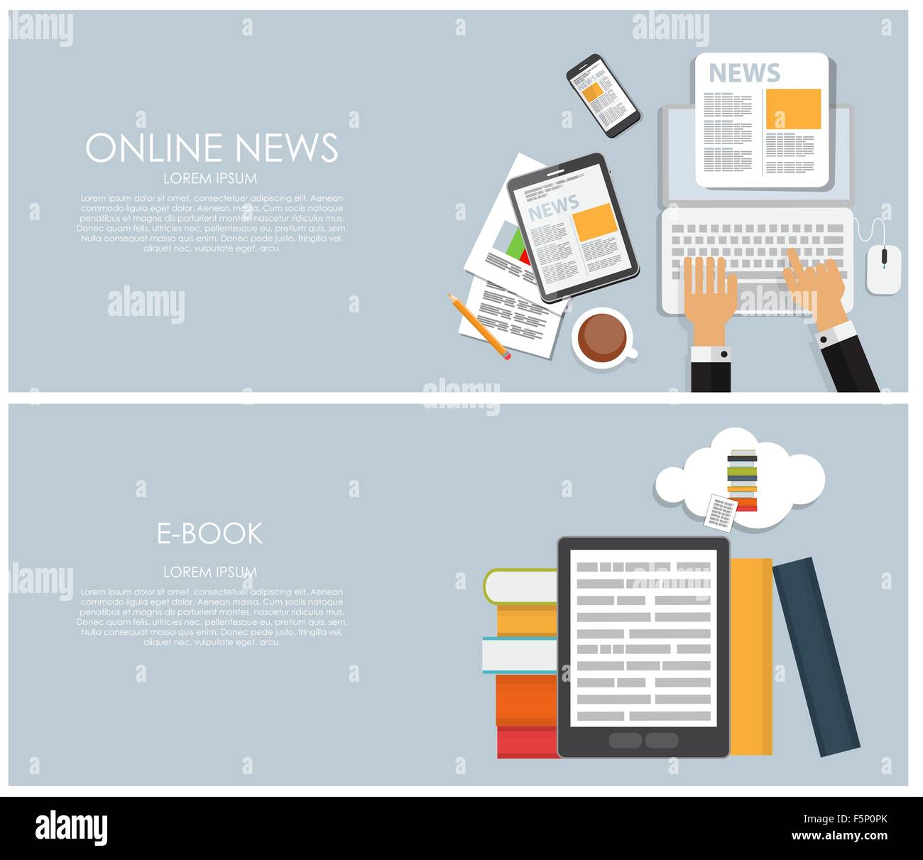 Moderne Wohnung Design Banner für Ihre Business-Vektor-Illustration Stock Vektor