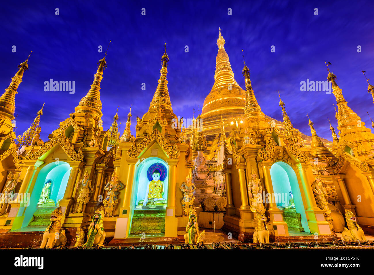 Shwedagon-Pagode in Yangon, Myanmar. Stockfoto