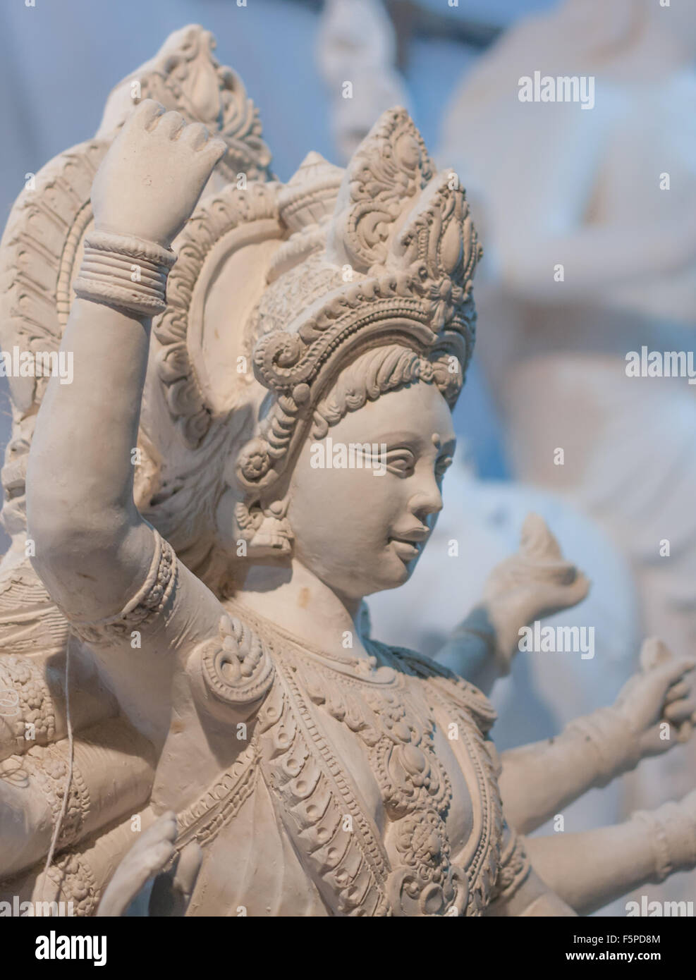 Hinduistische Göttin Durga Idol in der Herstellung Stockfoto