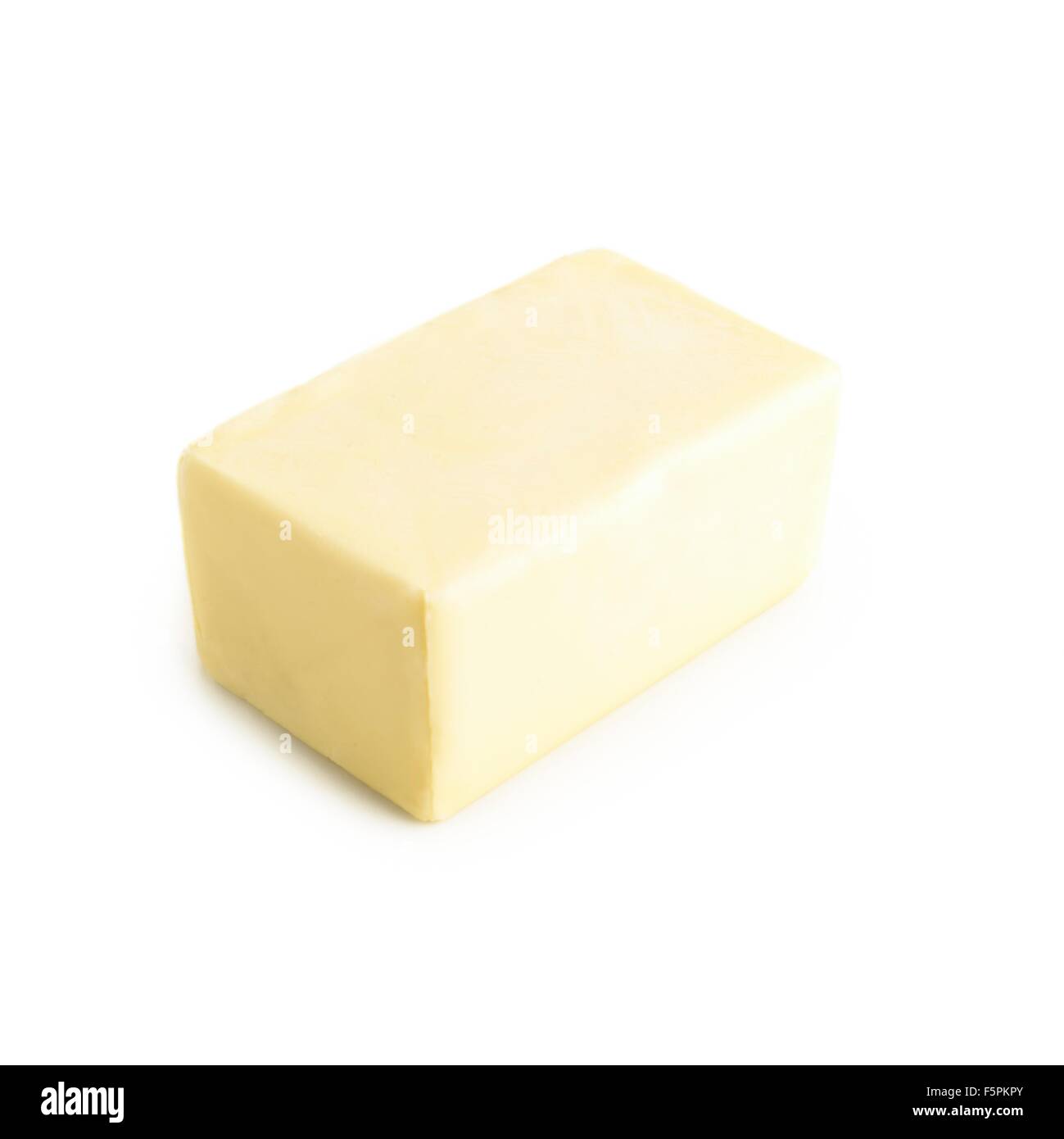 Butter auf einem weißen Hintergrund. Stockfoto