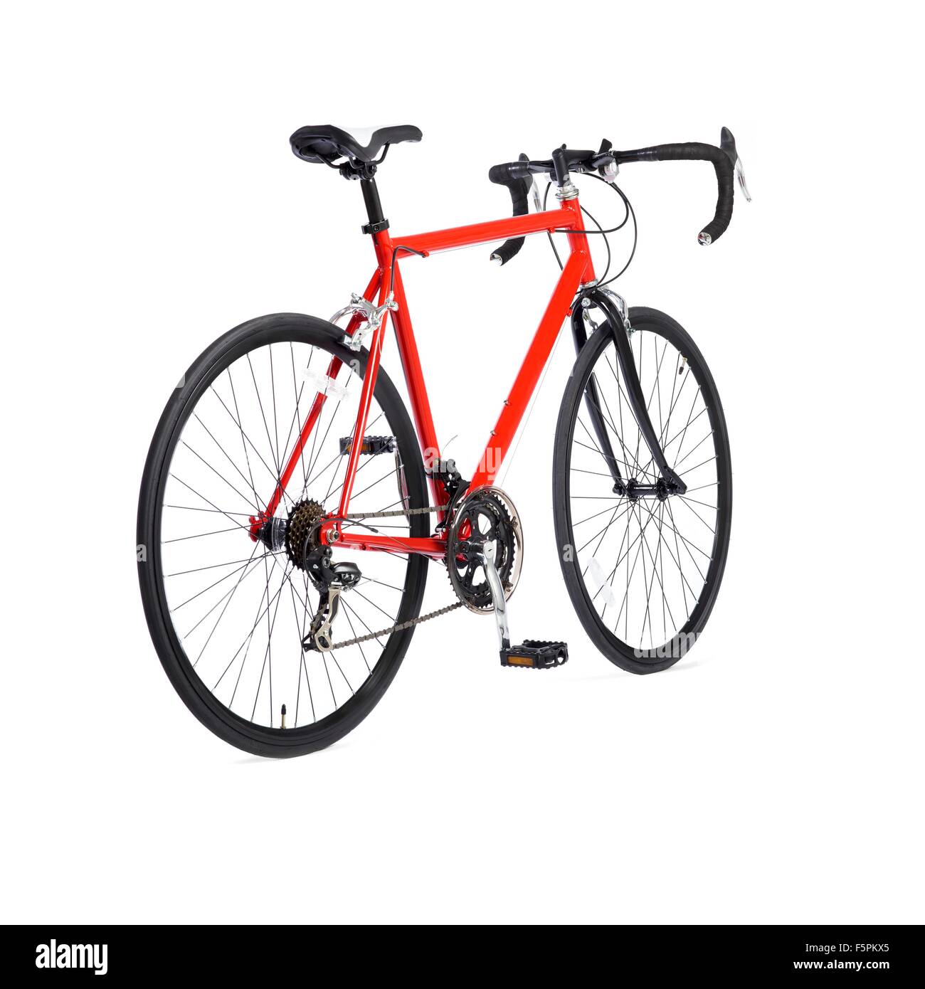 Rennrad auf einem weißen Hintergrund. Stockfoto