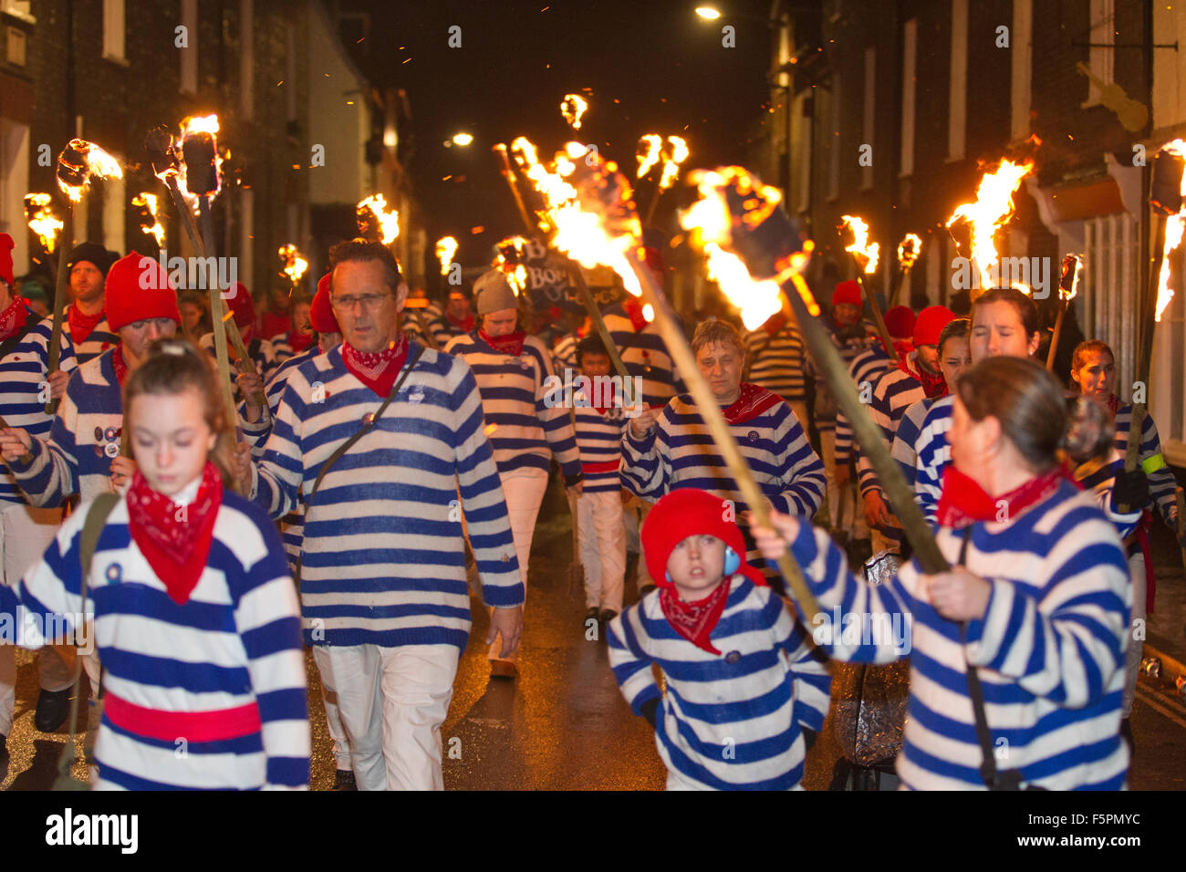 Lewes Bonfire feiern, Bonfire Night, East Sussex, England, Vereinigtes Königreich Stockfoto