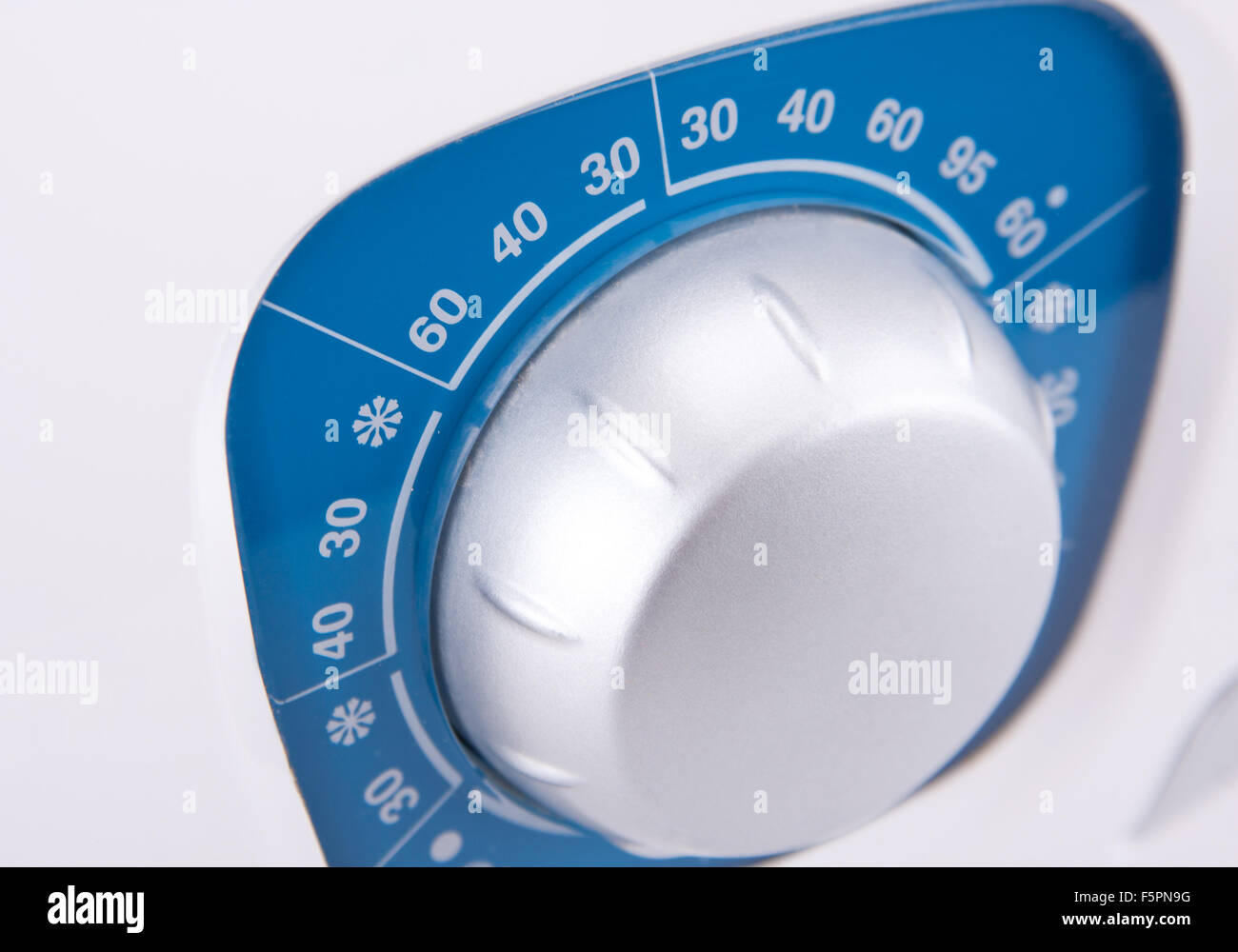 Nahaufnahme des Control Panels für Waschmaschine Stockfoto