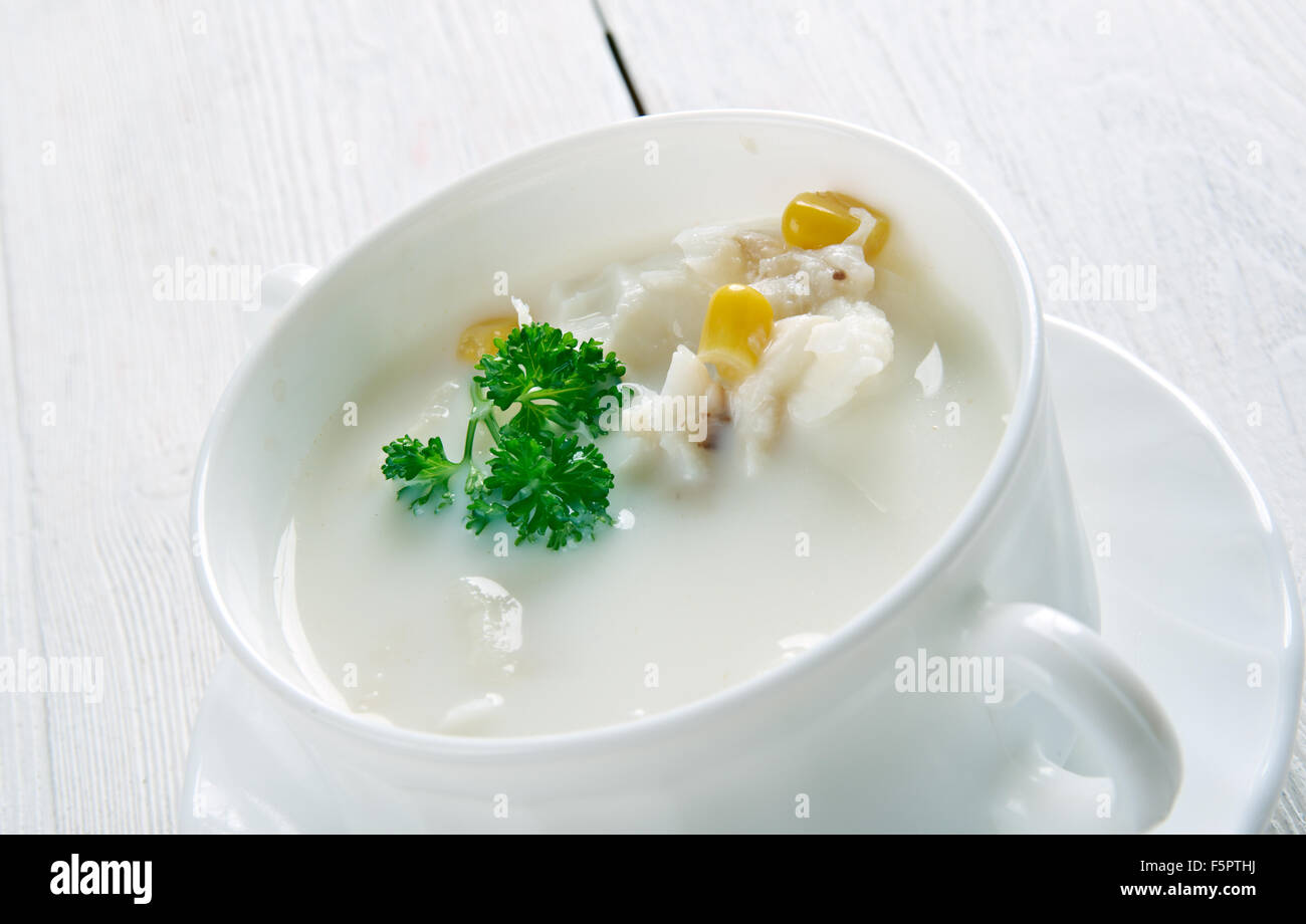 Dicke geräucherte Haddock chowder Stockfoto