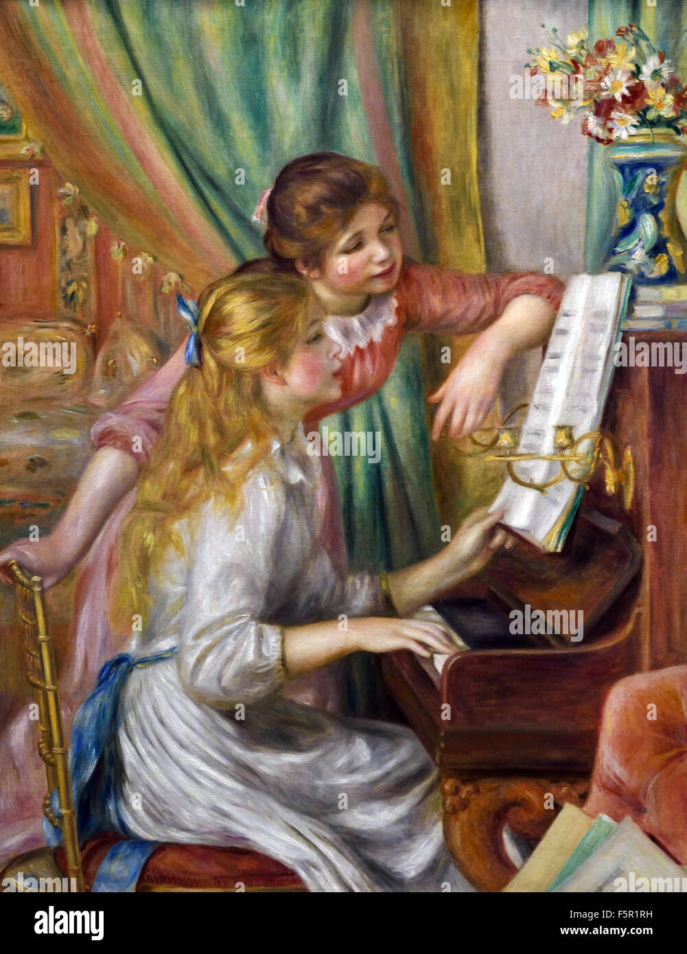 Jeunes Filles au Piano - Mädchen am Klavier 1892 Pierre Auguste Renoir 1841-1919 Französisch impressionistischen Frankreich Stockfoto