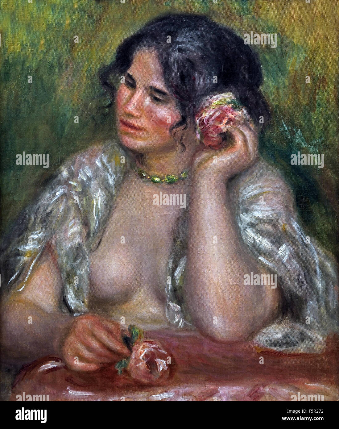 Gabrielle à la Rose - Gabrielle Rose 1911 Pierre Auguste Renoir 1841-1919 Französisch impressionistischen Frankreich Stockfoto