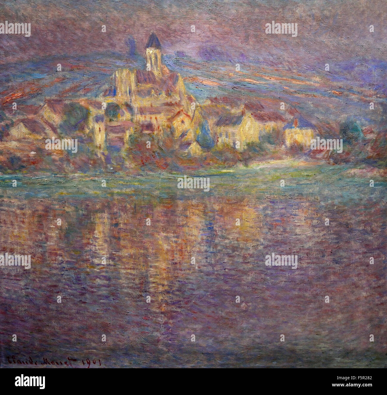 Sonnenuntergang 1900 Claude Monet , Vetheuil, Sonnenuntergang 1900 Claude Monet 1840 – 1926 Frankreich Französisch Stockfoto