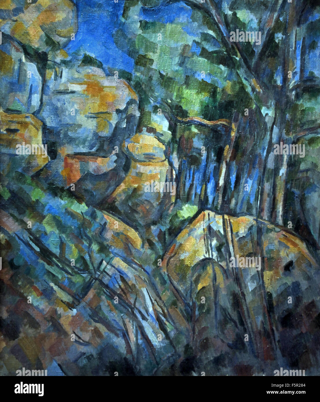 ROCHERS PRÈS DES GROTTES AU DESSUS DU CHÂTEAU NOIR 1904 - Felsen in der Nähe von CAVE oben schwarz Schloss Paul Cezanne 1839-1906 Frankreich Französisch Stockfoto