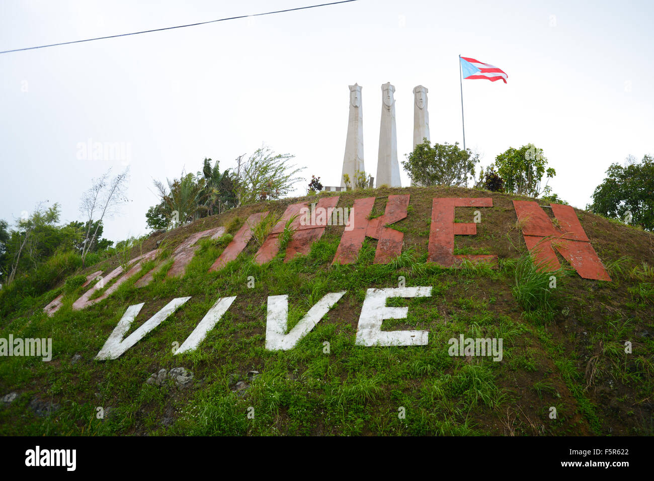 Denkmal zu Ehren der Heiligen drei Könige. Guavate, Puerto Rico. Territorium der USA. Karibik-Insel. Stockfoto