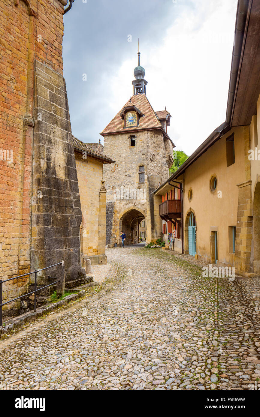 Romainmôtier Priory, Orbe, Canton de Vaud, Schweiz, Europa. Stockfoto