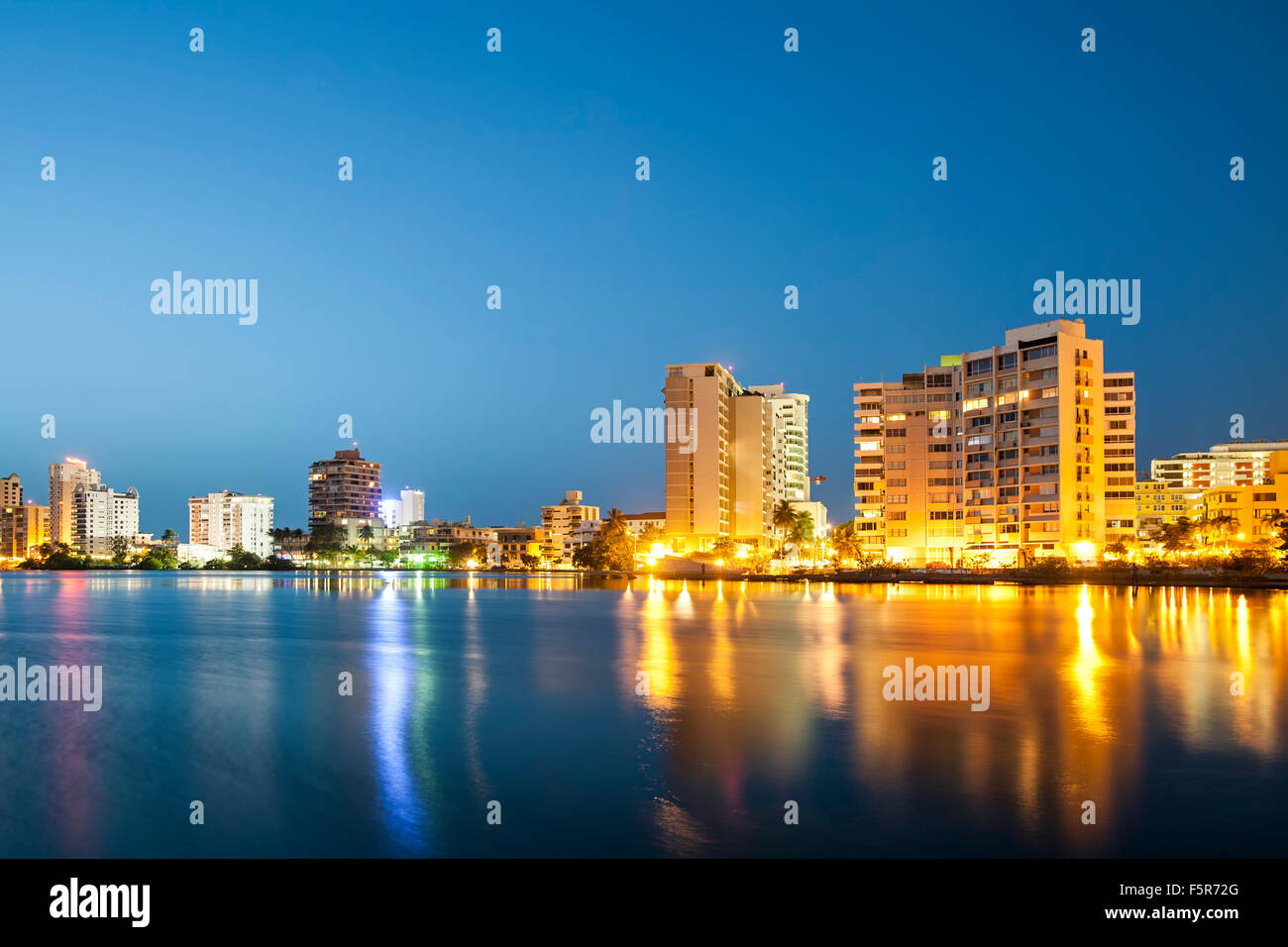 El Condado Lagune und Skyline, El Condado, San Juan, Puerto Rico