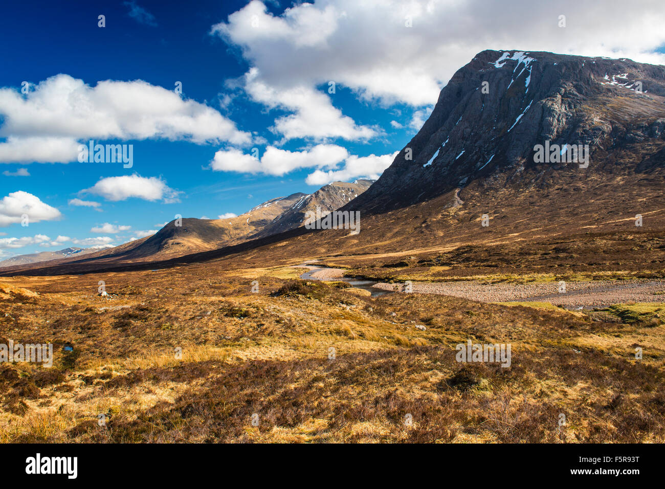 Glen Coe Gleann Comhann in den schottischen Highlands Stockfoto