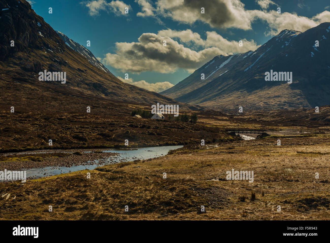 Glen Coe Gleann Comhann in den schottischen Highlands Stockfoto