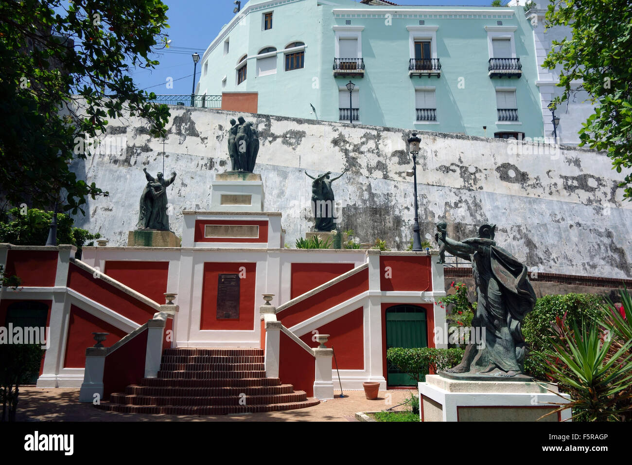 Paseo De La Princesa (Gehweg der Prinzessin), Old San Juan, Puerto Rico, Caribbean Stockfoto