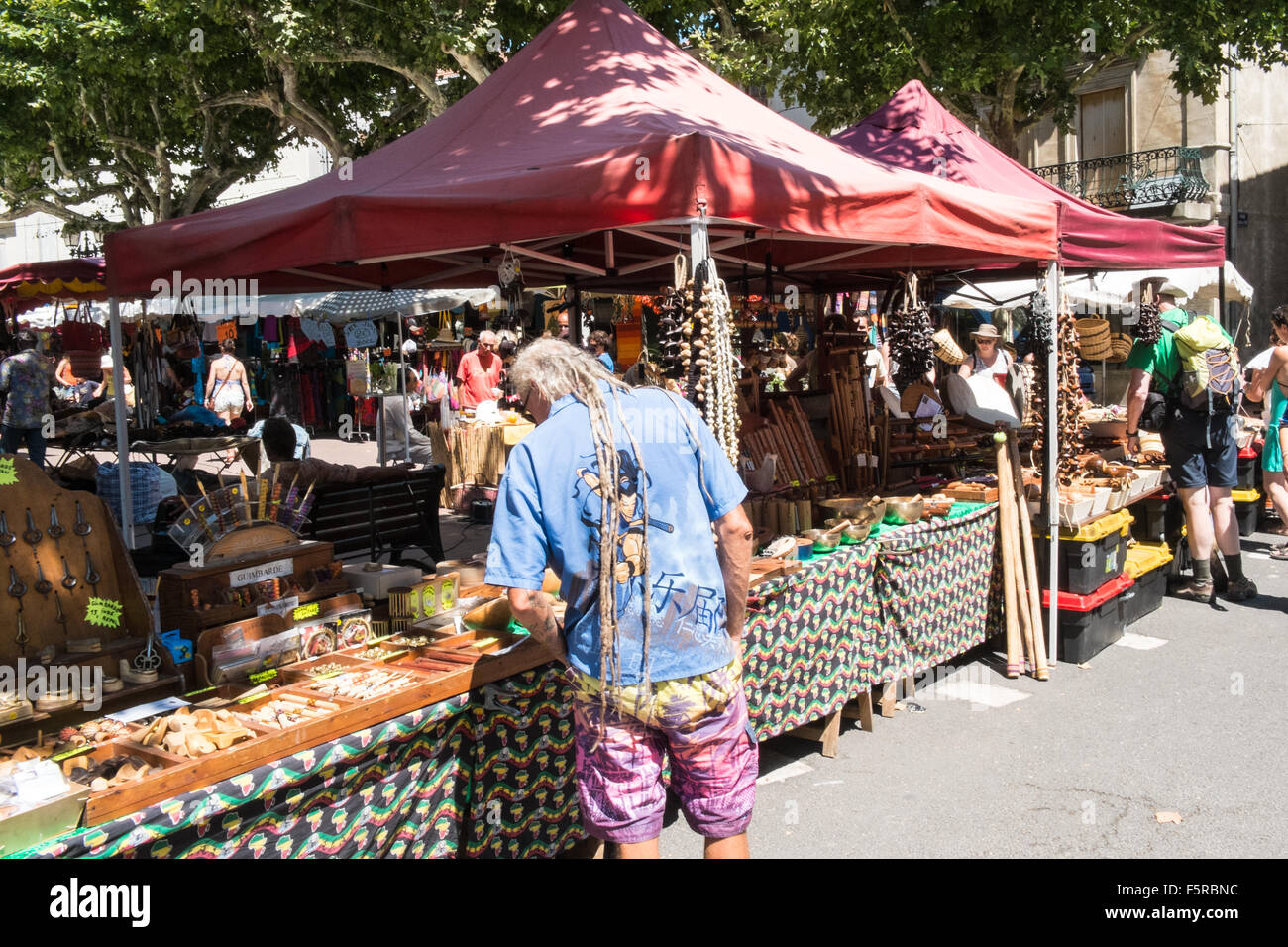 Esperaza, Hippie, Markt, Sonntag, Aude, Frankreich, Süden, Eco Stockfoto