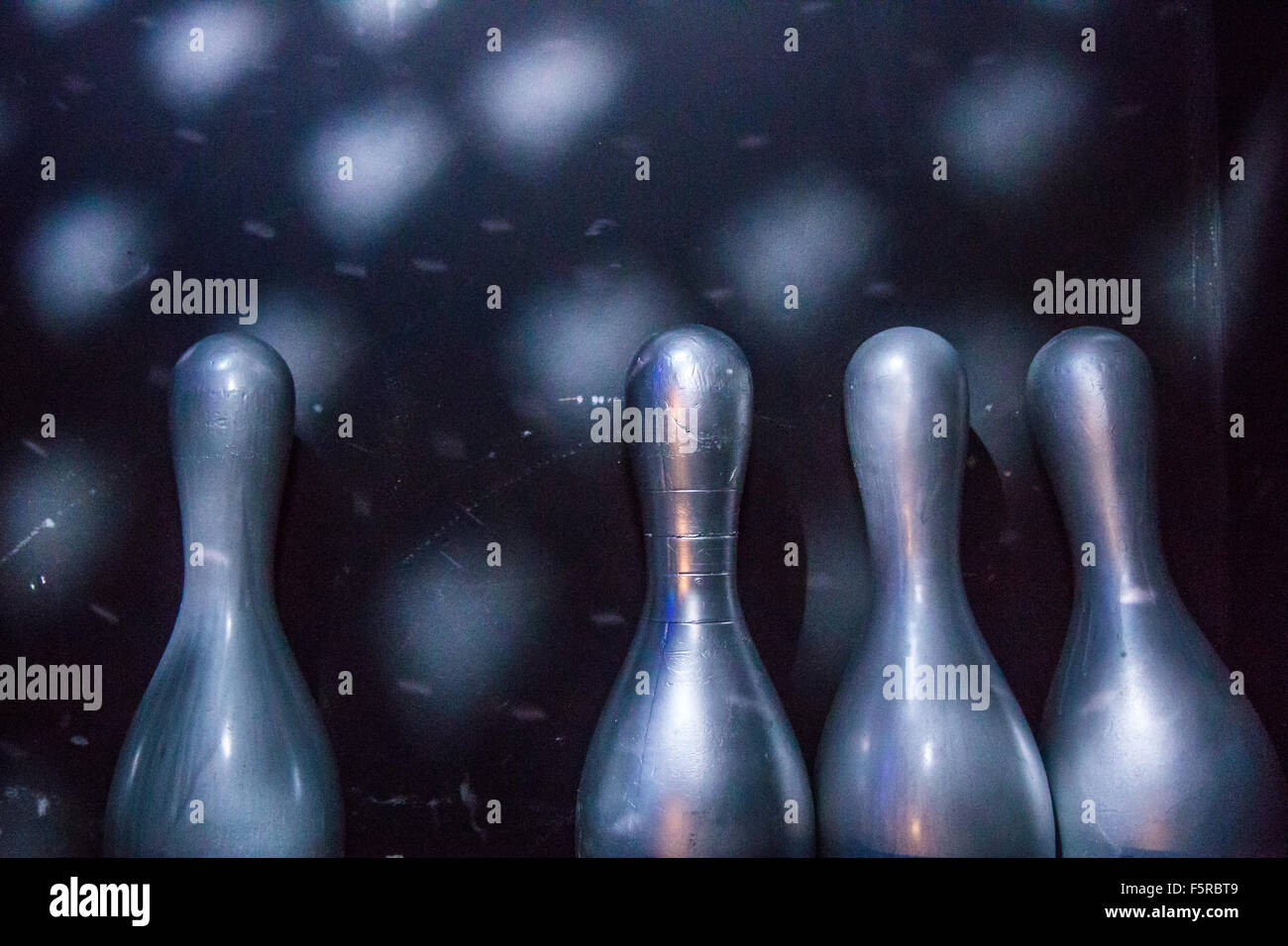 4 Bowling-pins Stockfoto