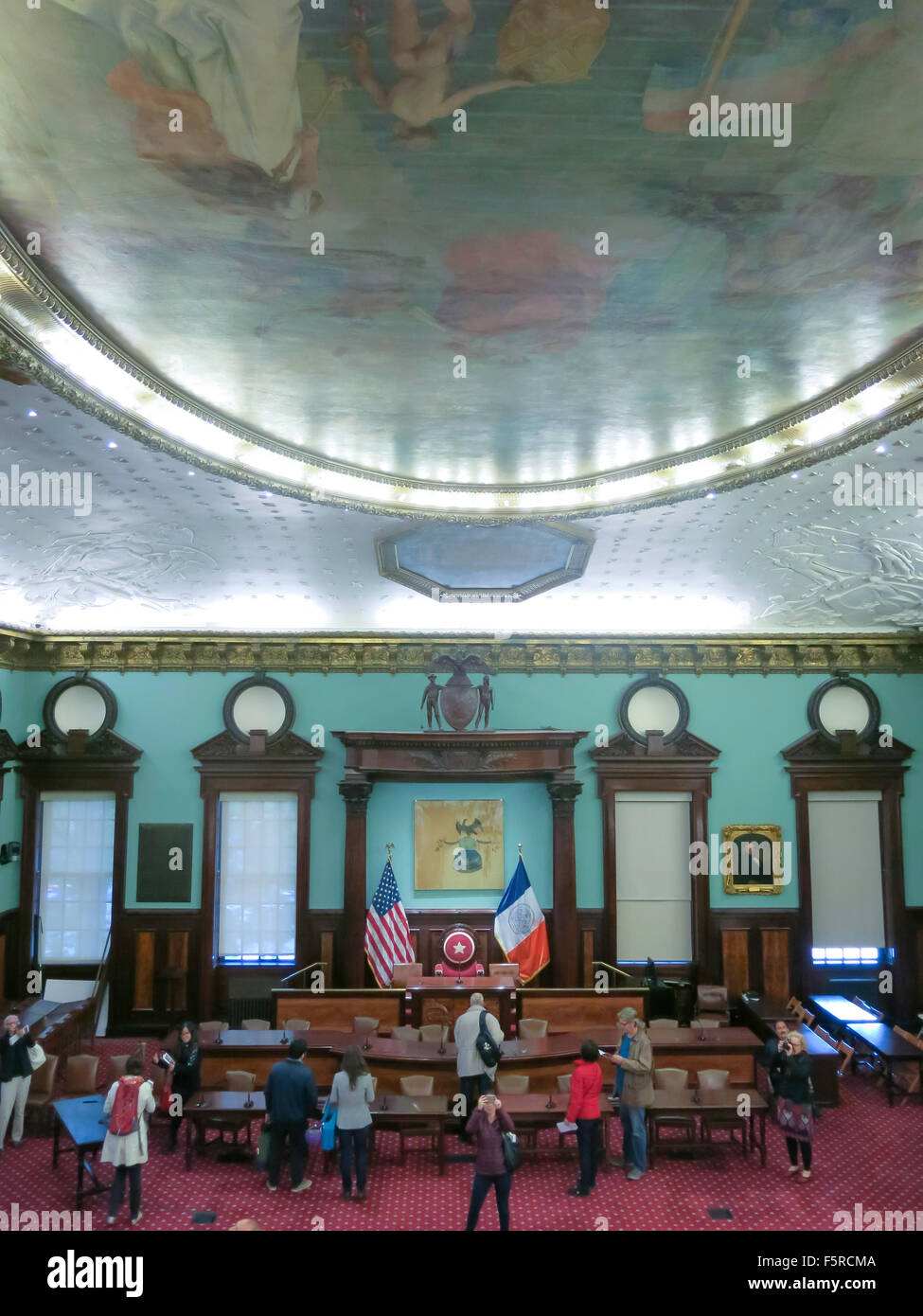 City Council Chamber in New York City, New York Stockfoto