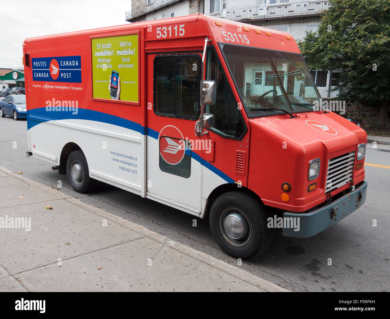 Canada Post-Post-Lieferwagen. Montreal, Quebec, Kanada. Stockfoto