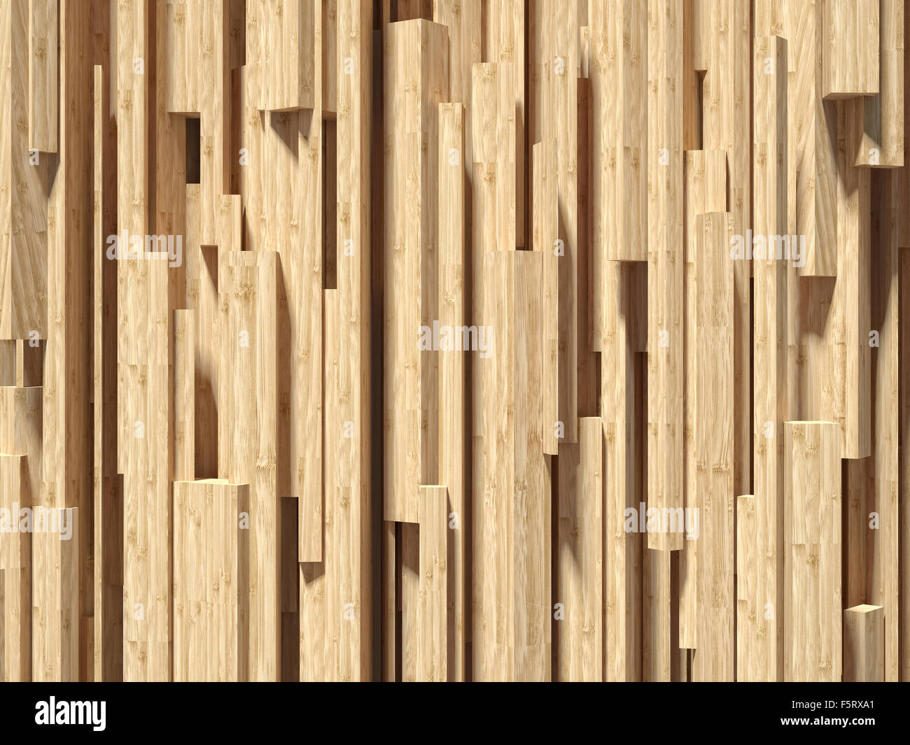 3D-Bild eines geometrischen Bambus Wand Stockfoto