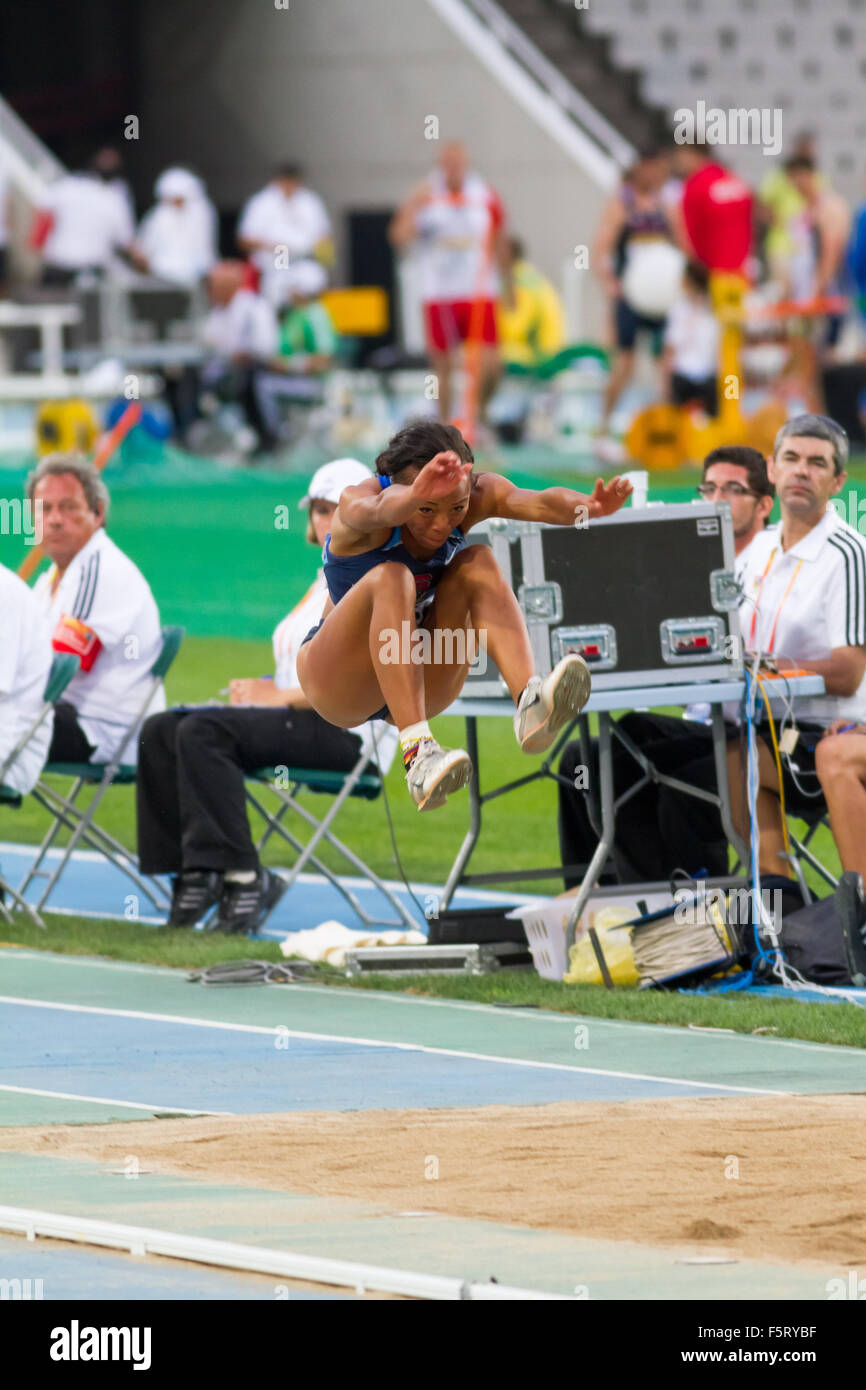 Robin Reynolds aus USA, Weitsprung Veranstaltung von der 20. Leichtathletik-Weltmeisterschaft, Barcelona, Spanien Stockfoto