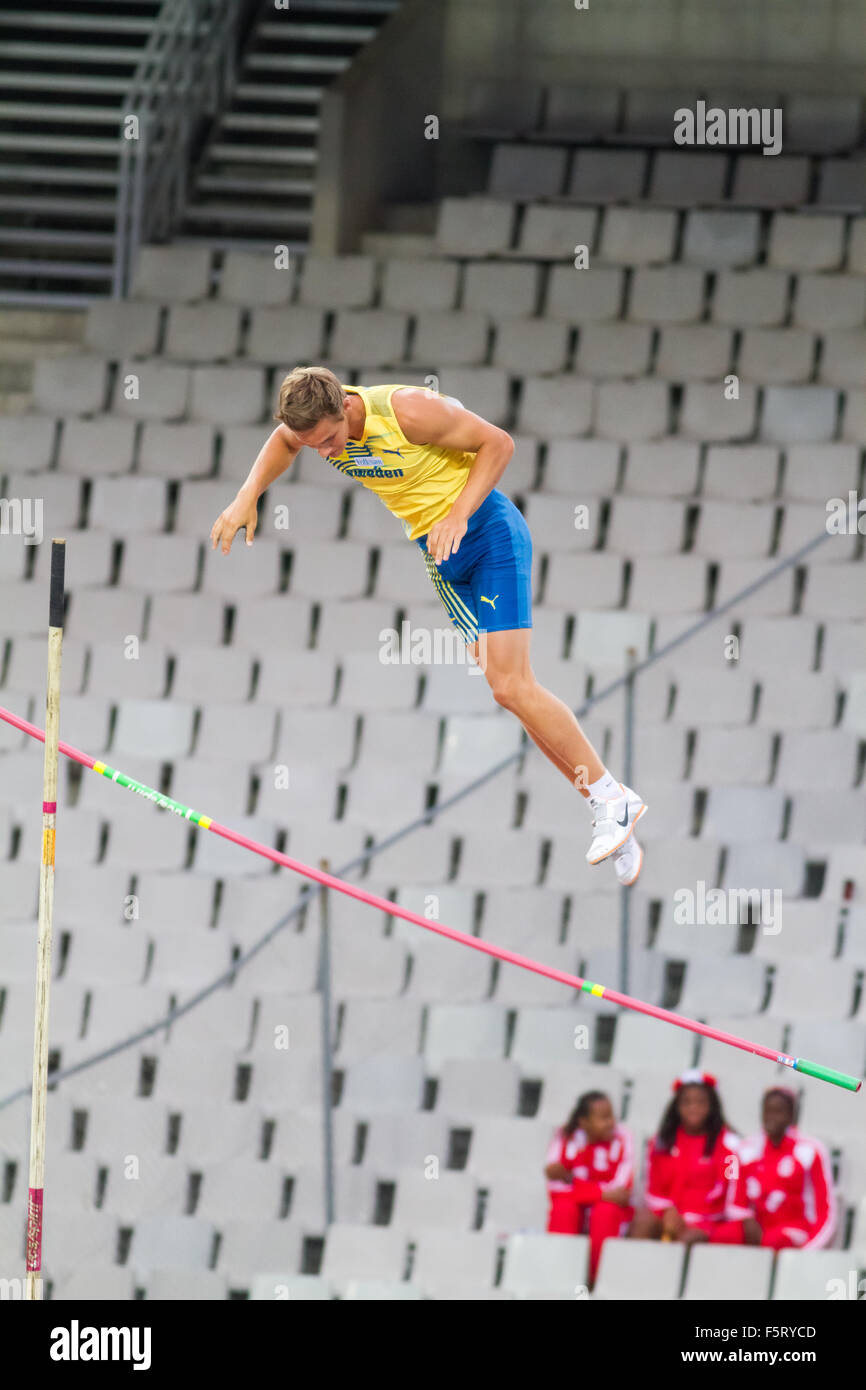 Melker Svard Jakobsson, Schweden, Stabhochsprung, 20. Junioren Leichtathletik-Weltmeisterschaften, 2012 in Barcelona, Spanien Stockfoto