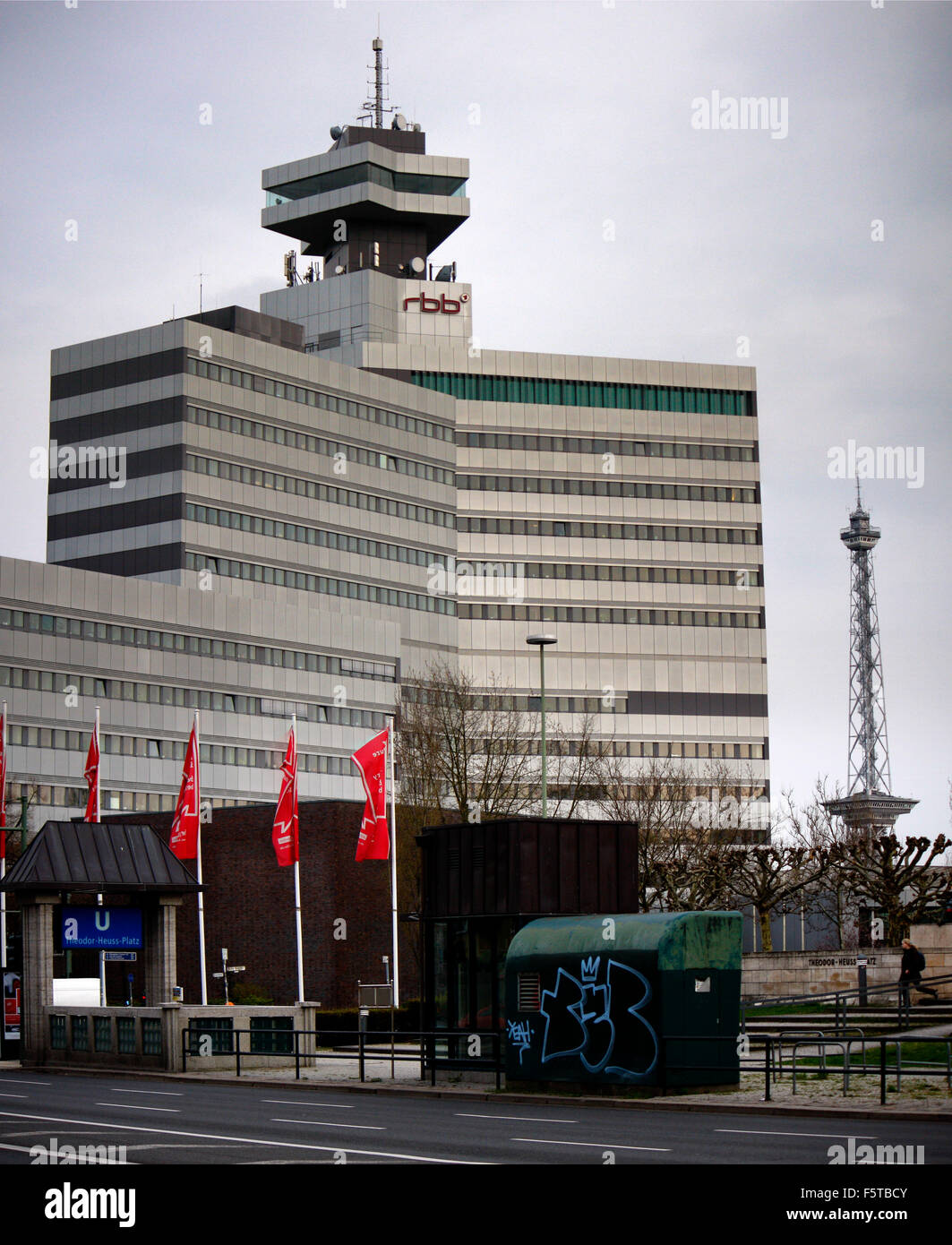 RBB Sendehaus Masurenallee, Berlin. Stockfoto
