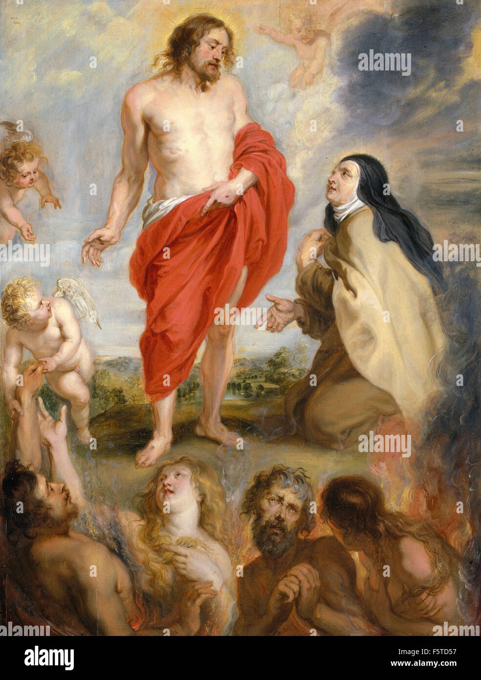Rubens - die heilige Teresa von Ávila, die Fürbitte für die Seelen im Fegefeuer Stockfoto