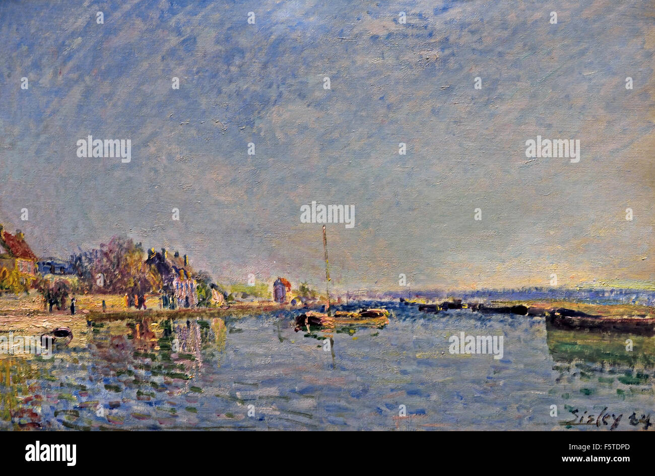 Canal du Loing 1884 Alfred Sisley 1839-1899 britischen / französischen impressionistischen Frankreich Stockfoto