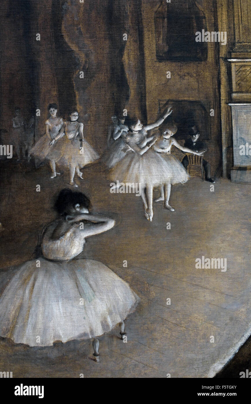 Répétition d ' un Ballet Sur la Scène de 1874 die Ballett-Rearsal auf der Bühne 1874 Edgar Degas 1834-1917 Frankreich Französisch (Detail) Stockfoto